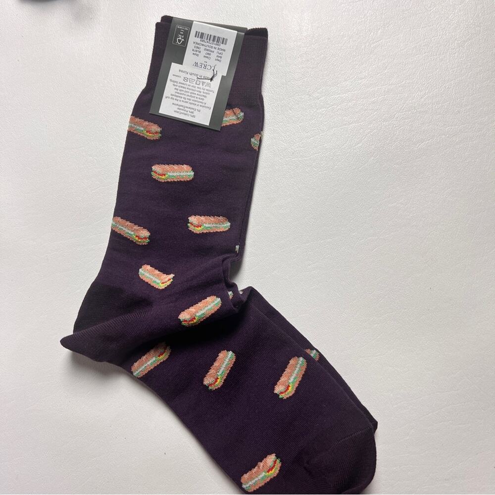J.Crew Men's sandwich Print  Graphic Design Trouser Socks Onesize NWT
